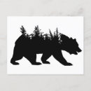 Search for bear silhouette postcards Black