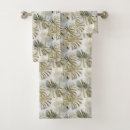 Search for green leaves bath towels Gold