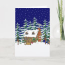 Search for winter scenery christmas cards Log cabin