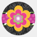 Recherche de rayure florale autocollants Noir