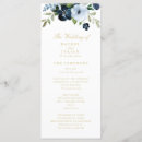 Search for navy and gold wedding programs Order of service