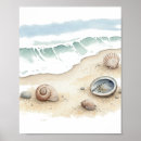 Recherche de coquillages posters Sable