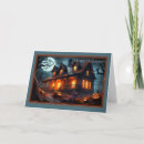 Search for haunted house halloween cards Moon