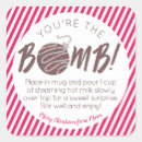 Search for bombs square stickers Hot cocoa bomb