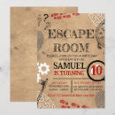 Search for escape room birthday invitations Detective