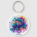 Search for colourful fish keychains Tropical