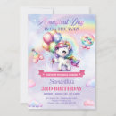 Search for unicorn 3rd birthday invitations Rainbow