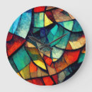 Search for blue stained glass clocks Red