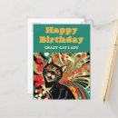 Search for cat lady birthday postcards For her
