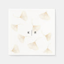 Recherche de feuille de ginkgo serviettes Monogramme