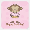 Search for happy birthday monkey stickers Girl