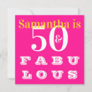 Search for hot pink 50th birthday invitations Fiftieth
