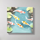 Search for koi fish pond canvas prints Water