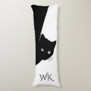 Recherche de chat noir coussins Noir et blanc