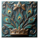 Search for blue peacock feather tiles Bird