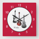 Recherche de guitare électrique horloges Rouge