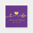 Search for purple and gold napkins Typography