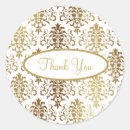 Search for damask thank you stickers Gold