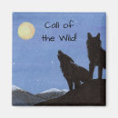 Search for wild wolves magnets Watercolor