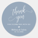 Search for dusty blue wedding stickers Thank you