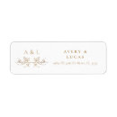 Search for white monogram return address labels White and gold