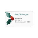 Search for holly leaf return address labels Traditional