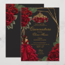 Recherche de red black quinceanera invitations Mis quince