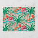 Search for palm trees pattern postcards Flamingo