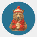 Search for funny bear stickers Santa