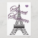 Search for eiffel tower sweet 16 invitations Birthday