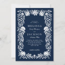 Search for floral frame wedding invitations Blue