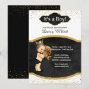 Recherche de black baby boy shower invitations Noir