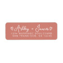 Search for white pink return address labels Modern script