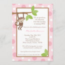 Search for girl monkey birthday invitations Girly