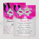 Search for mask sweet 16 invitations Elegant birthday party