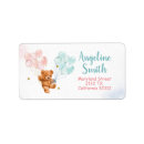Search for baby bear return address labels Blue balloon
