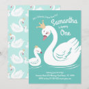 Search for swan 1st birthday invitations Cute