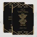 Search for art deco wedding programs Black and gold