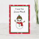 Search for i love you christmas cards Snowman