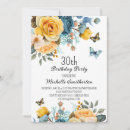Search for blue 30th birthday invitations Botanical