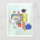 Recherche de heure du thé cartes postales Aquarelle