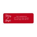Search for merry and bright return address labels Red