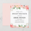 Search for peach sweet 16 invitations Coral