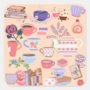 Search for books and tea stickers Floral
