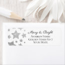 Search for silver star return address labels Glitter