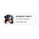 Recherche de bernese mountain dog étiquettes adresse retour Aquarelle