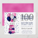 Search for 100th birthday save the date postcards Elegant