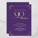 Search for purple 90th birthday invitations 90 and fabulous