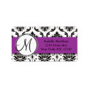 Search for purple damask return address labels Vintage