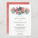 Recherche de coral baby shower invitations Bleu